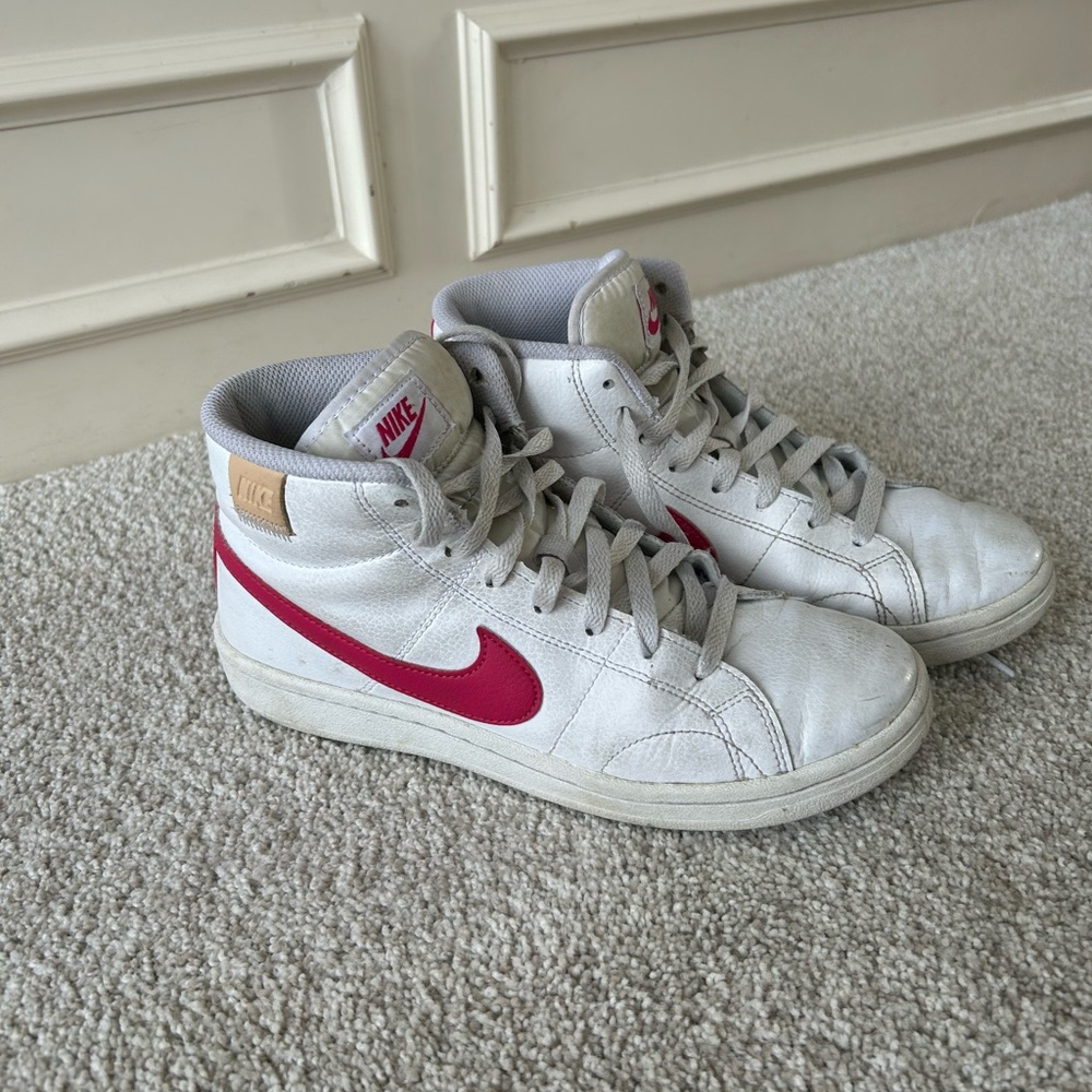 Nike White and pink High-Top Sneakers